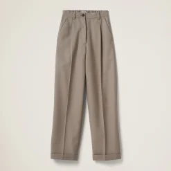 Clay Grey Gabardine Pants | Miu Miu
