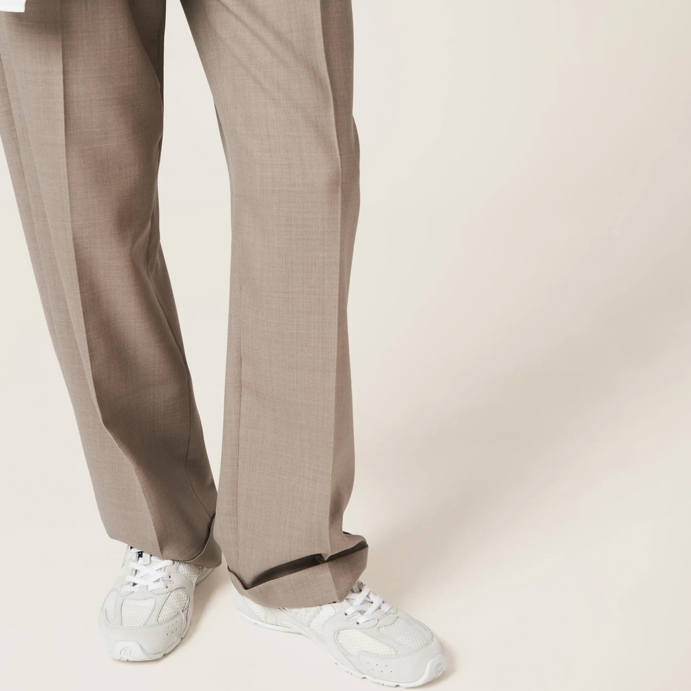 Clay Grey Gabardine Pants | Miu Miu