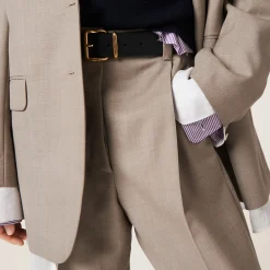 Clay Grey Gabardine Pants | Miu Miu