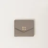 Clay Grey Small Leather Wallet | Miu Miu