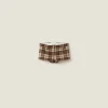 Cocoa Brown Checked Shorts | Miu Miu