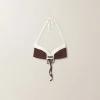 Cocoa Brown Cotton Knit Bra | Miu Miu