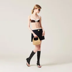 Cocoa Brown Cotton Knit Bra | Miu Miu