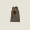 Cocoa Brown Embroidered Bouclé Mini-dress | Miu Miu