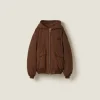 Cocoa Brown Gabardine Down Jacket | Miu Miu