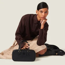 Cocoa Brown Poplin Shirt | Miu Miu