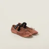 Cocoa Brown Satin Ballerinas | Miu Miu