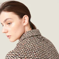Cocoa Brown Single-breasted Bouclé Jacket | Miu Miu