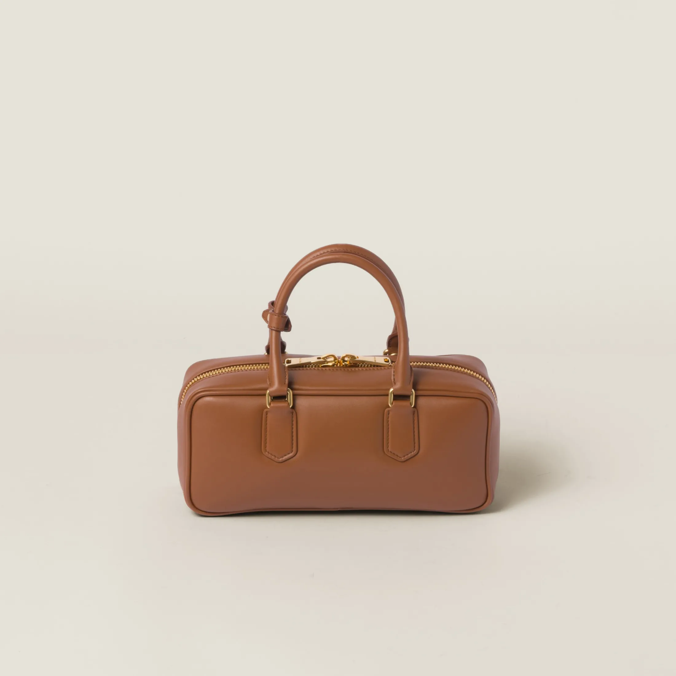 Cognac Arcadie Leather Bag | Miu Miu