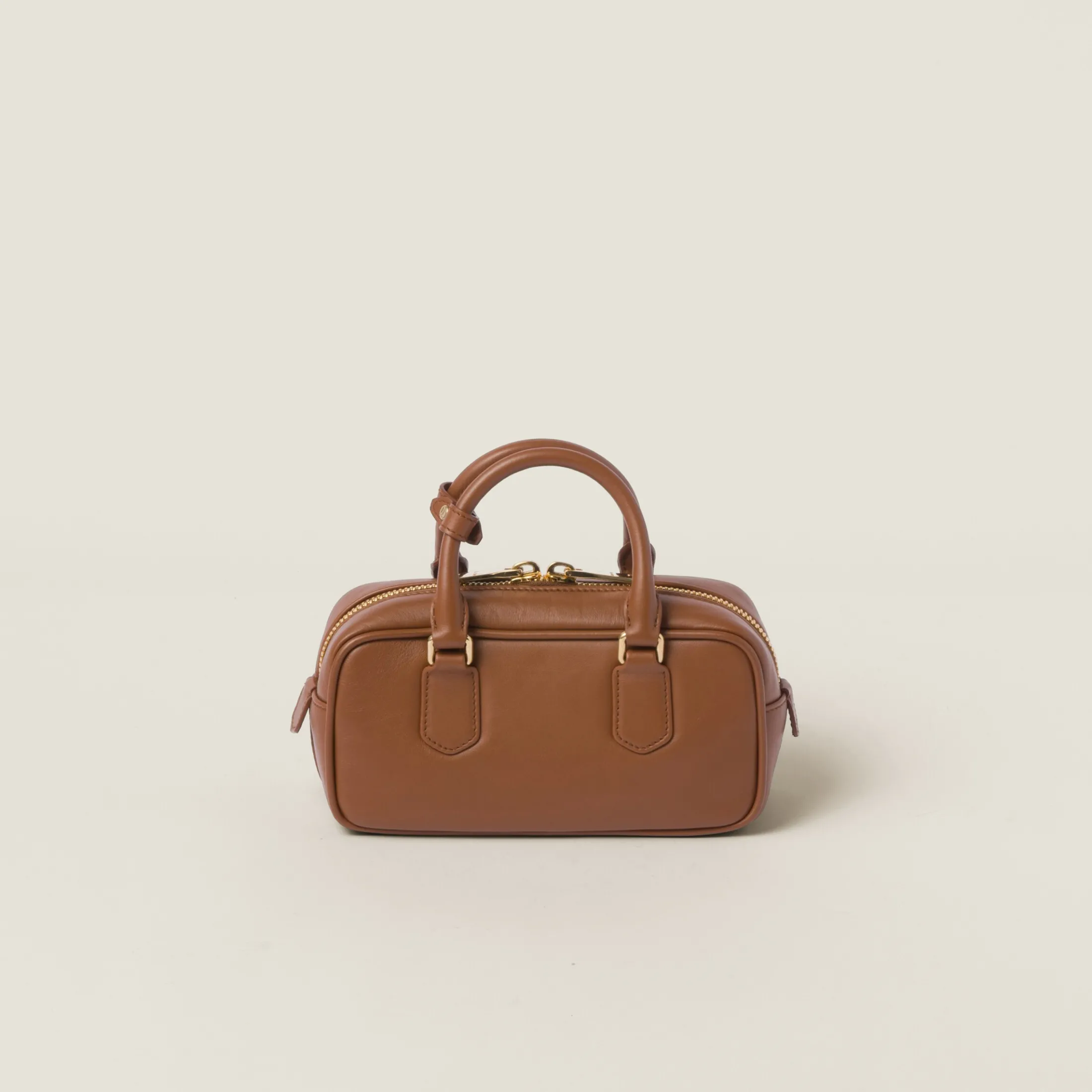 Cognac Arcadie Leather Bag | Miu Miu