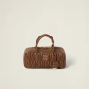 Cognac Arcadie Matelassé Nappa Leather Bag | Miu Miu