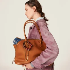 Cognac Leather Bag | Miu Miu