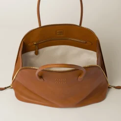 Cognac Leather Bag | Miu Miu