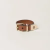 Cognac Leather Bracelet | Miu Miu
