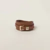 Cognac Leather Bracelet | Miu Miu
