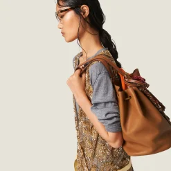 Cognac Leather Bucket Bag | Miu Miu