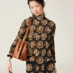 Cognac Leather Bucket Bag | Miu Miu
