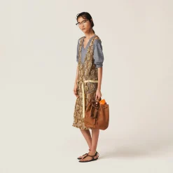 Cognac Leather Bucket Bag | Miu Miu