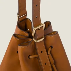 Cognac Leather Bucket Bag | Miu Miu