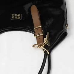 Cognac Leather Key Ring | Miu Miu