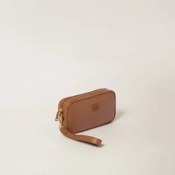 Cognac Leather Pouch | Miu Miu