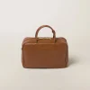 Cognac Leather Top-handle Bag | Miu Miu