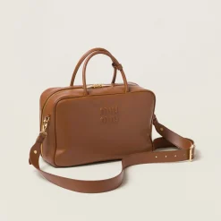 Cognac Leather Top-handle Bag | Miu Miu