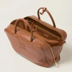 Cognac Leather Top-handle Bag | Miu Miu
