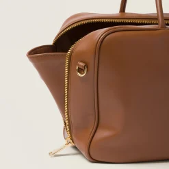 Cognac Leather Top-handle Bag | Miu Miu