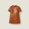 Cognac Nappa Leather Dress | Miu Miu