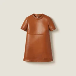 Cognac Nappa Leather Dress | Miu Miu