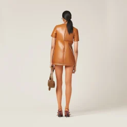 Cognac Nappa Leather Dress | Miu Miu