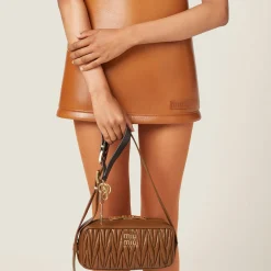 Cognac Nappa Leather Dress | Miu Miu