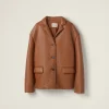Cognac Nappa Leather Jacket | Miu Miu