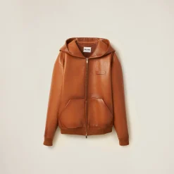 Cognac Nappa Leather Jacket | Miu Miu