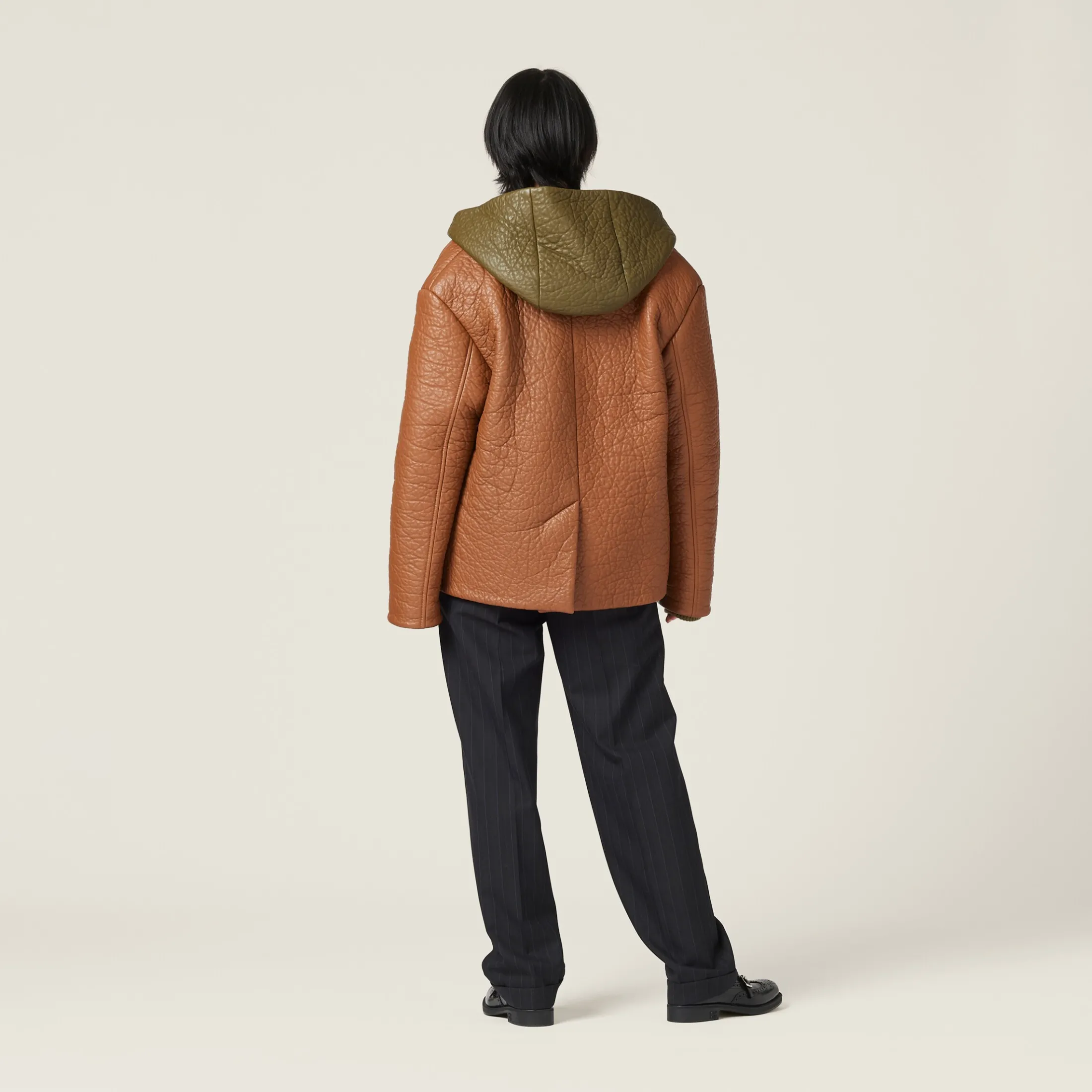 Cognac Nappa Leather Jacket | Miu Miu