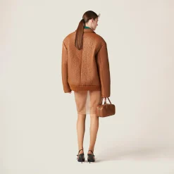 Cognac Nappa Leather Jacket | Miu Miu