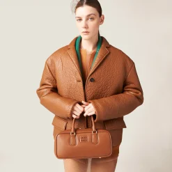 Cognac Nappa Leather Jacket | Miu Miu