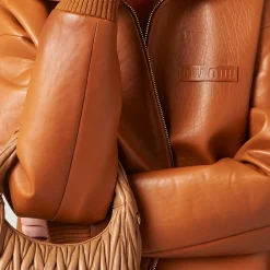 Cognac Nappa Leather Jacket | Miu Miu
