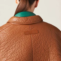 Cognac Nappa Leather Jacket | Miu Miu