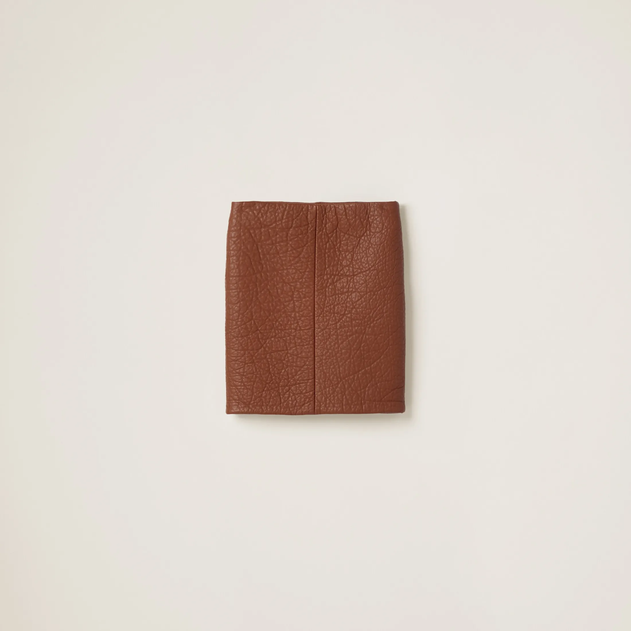 Cognac Nappa Leather Skirt | Miu Miu
