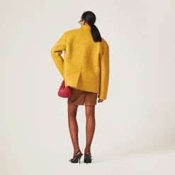 Cognac Nappa Leather Skirt | Miu Miu