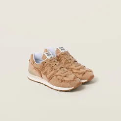 Cognac New Balance 574 X Miu Miu Marbleized Denim Sneakers | Miu Miu