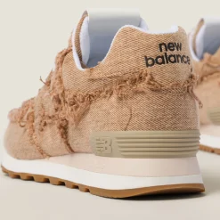 Cognac New Balance 574 X Miu Miu Marbleized Denim Sneakers | Miu Miu