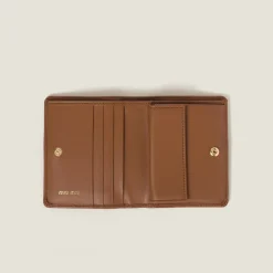 Cognac Small Leather Wallet | Miu Miu