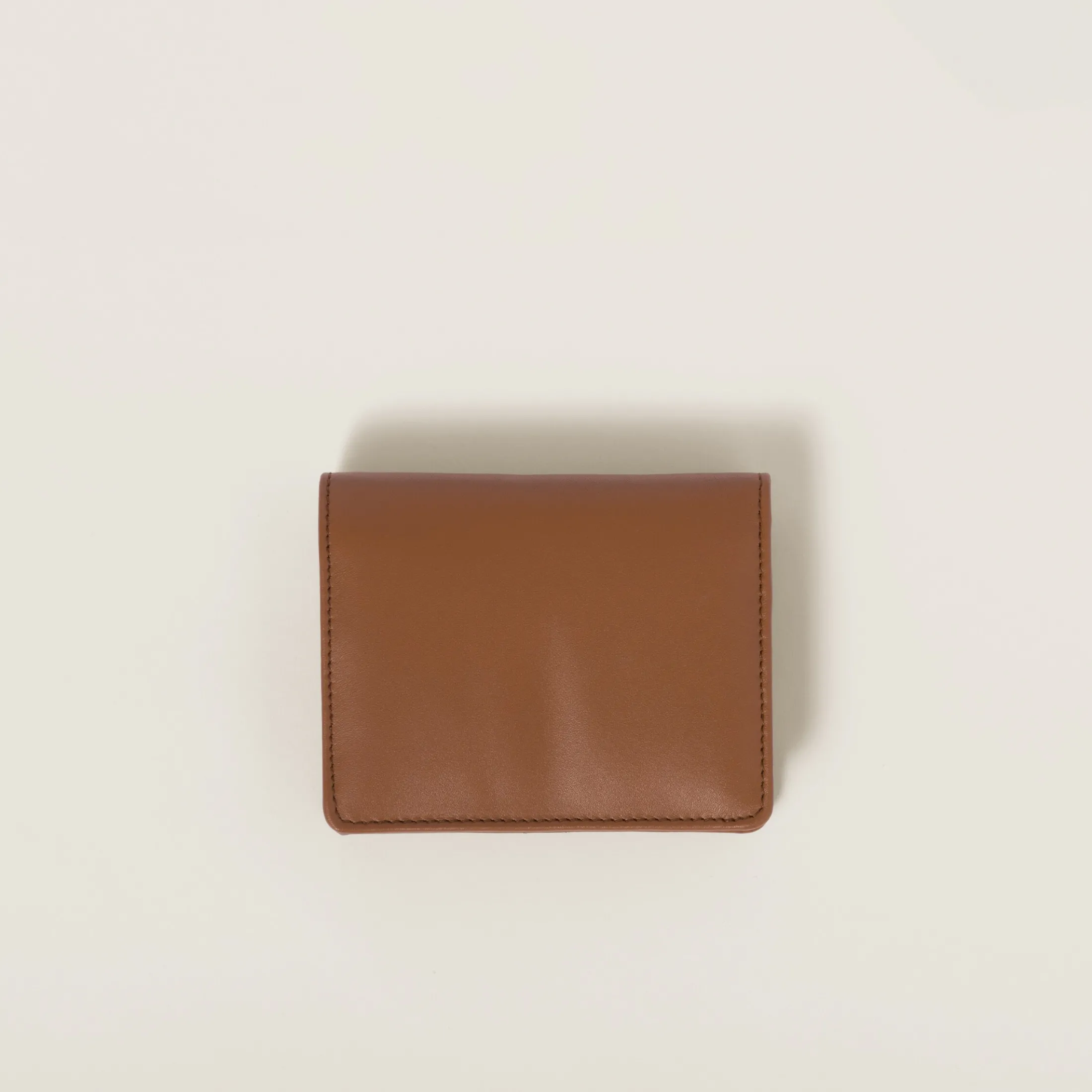 Cognac Small Leather Wallet | Miu Miu