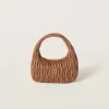 Cognac Wander Matelassé Nappa Leather Hobo Bag | Miu Miu