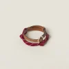 Cognac/amaranth Leather Anklet | Miu Miu