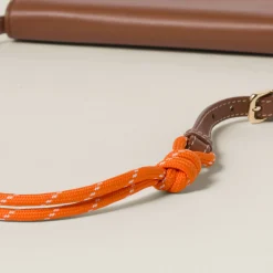 Cognac/orange Leather Wallet With Leather And Cord Shoulder Strap | Miu Miu