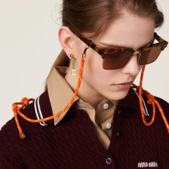 Cognac/orange Miu Miu Glasses Cord | Miu Miu